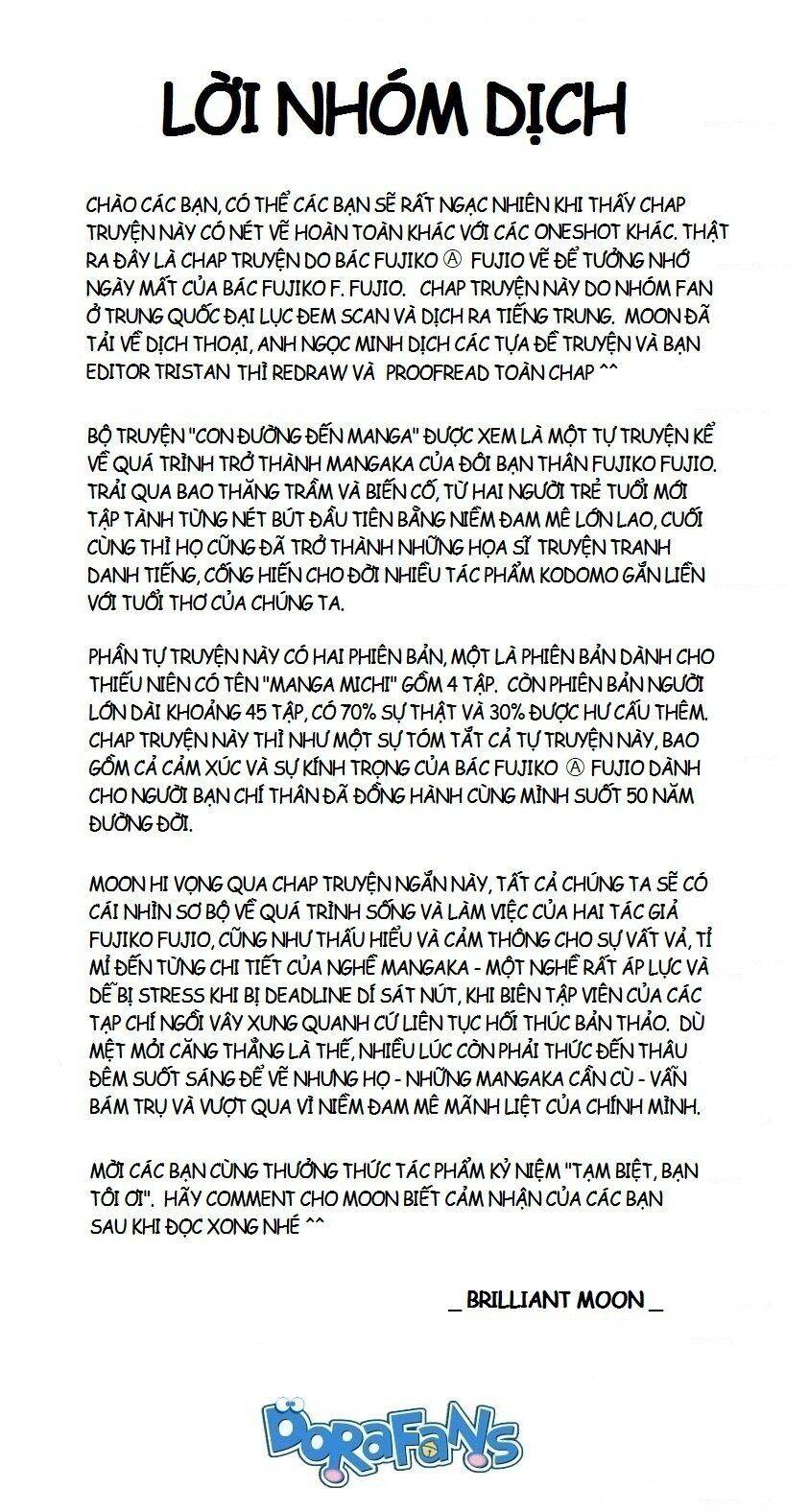Tự Truyện Của Fujiko Fujio - Chapter 1